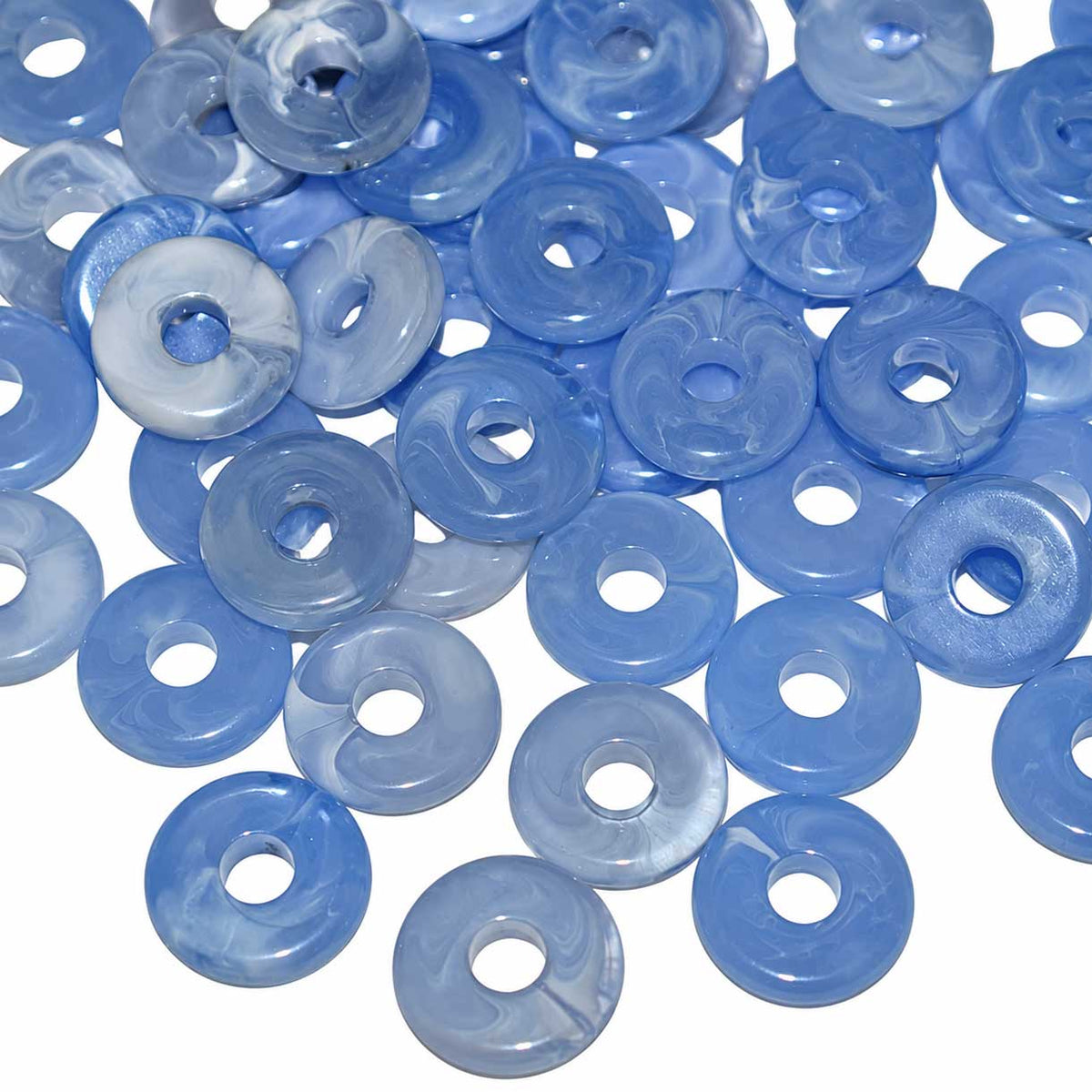 Cornflower Blue Acrylic Disc/Spacer Bead/Charm El Wood Braiding Co