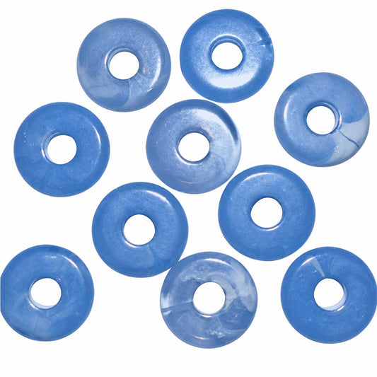 Cornflower Blue Acrylic Disc/Spacer Bead/Charm El Wood Braiding Co