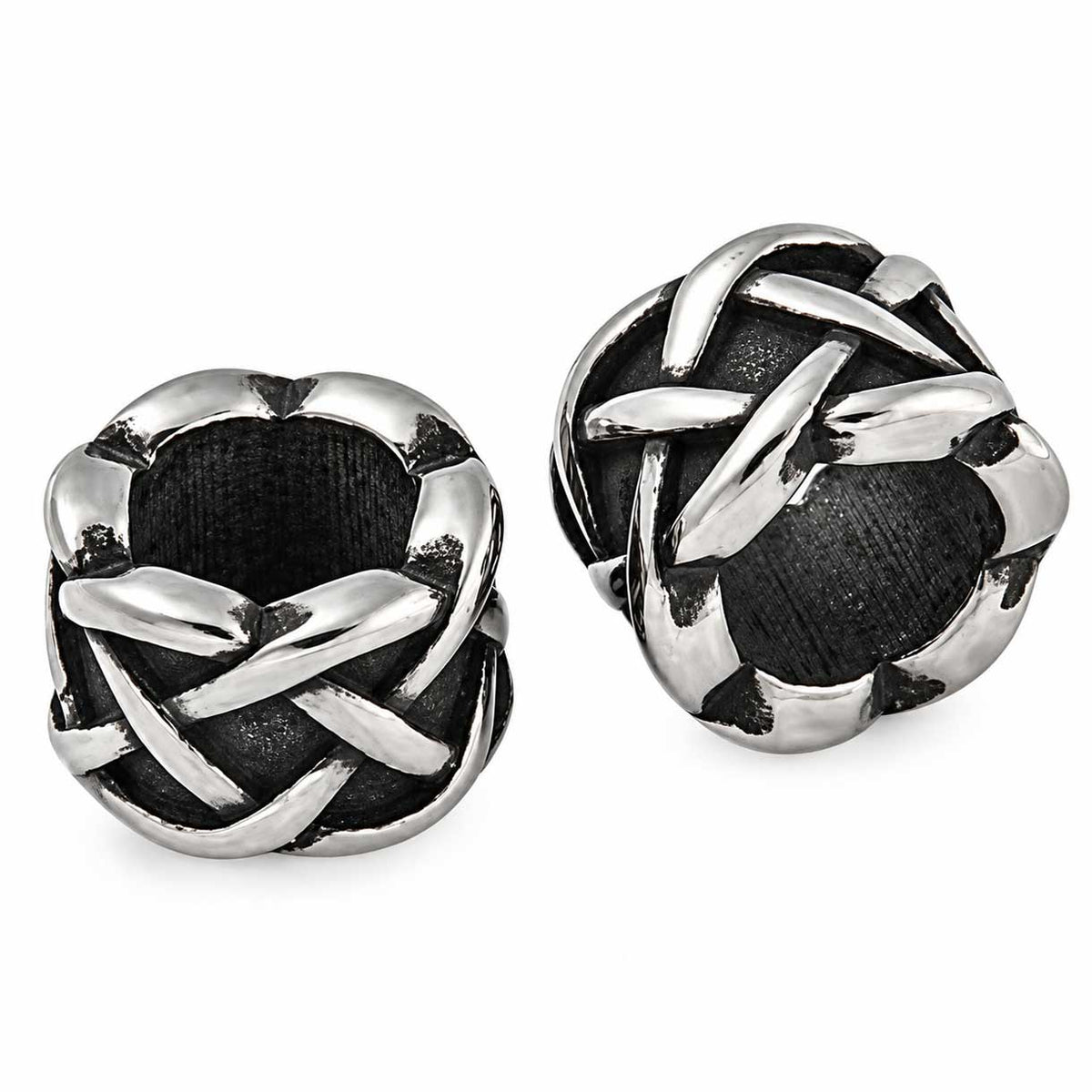 Criss Cross 304 Stainless Barrel Bead/Charm (2 Pack) 280-