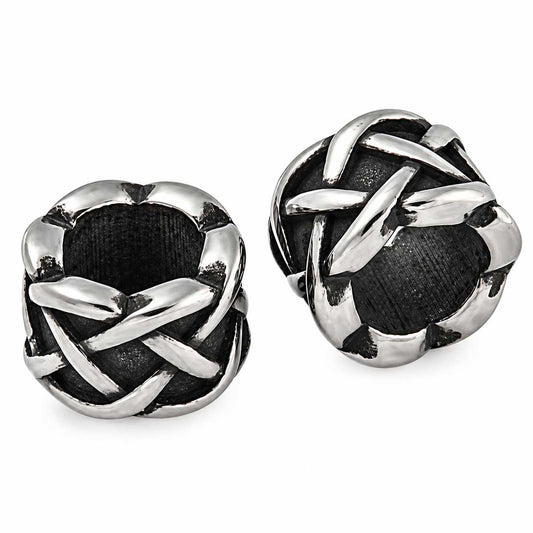Criss Cross 304 Stainless Barrel Bead/Charm (2 Pack) 280-