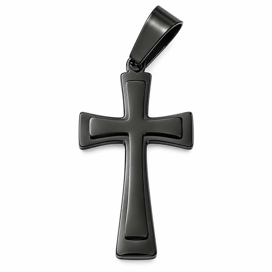 Cross Pendant 304 Stainless Steel Electrophoresis Black (1 Pack) 280-