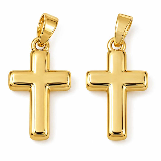 Cross Pendants 18K Gold Plated Brass (2 Pack) 280-
