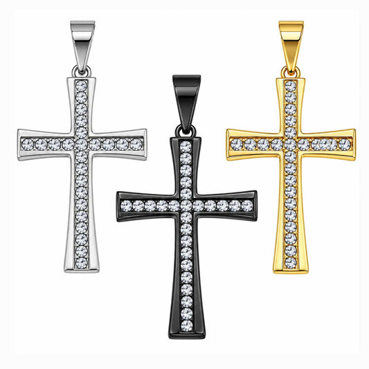 Cross Pendants 3 Pcs 3 Colors 304 Stainless Steel (One-3 Pack) 280-