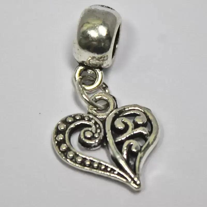 Dangling Floral Heart Charm (10 pack)  China