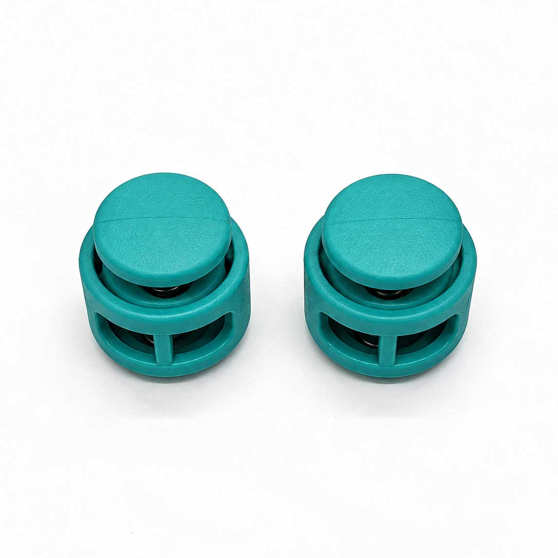 Dark Cyan Nylon Round Double Hole Cord Lock/Stop (10 Pack) paracordwholesale