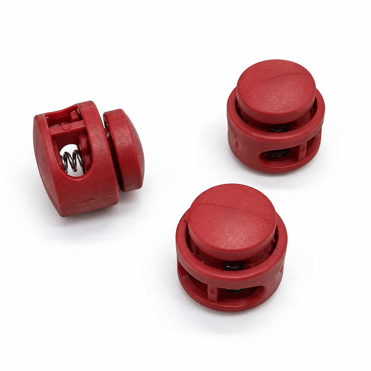 Dark Red Nylon Round Double Hole Cord Lock/Stop (10 Pack) paracordwholesale
