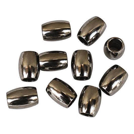 Dark Silver Barrel Bead (10 Pack) China