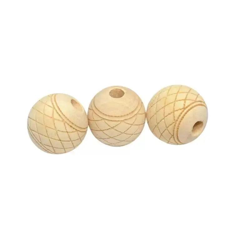 Diamond Patterned Wood Bead (5 pack)  China