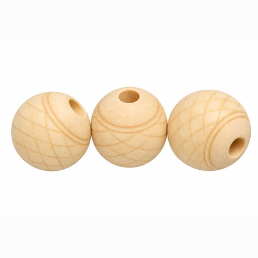 Diamond Patterned Wood Bead (20 pack) China