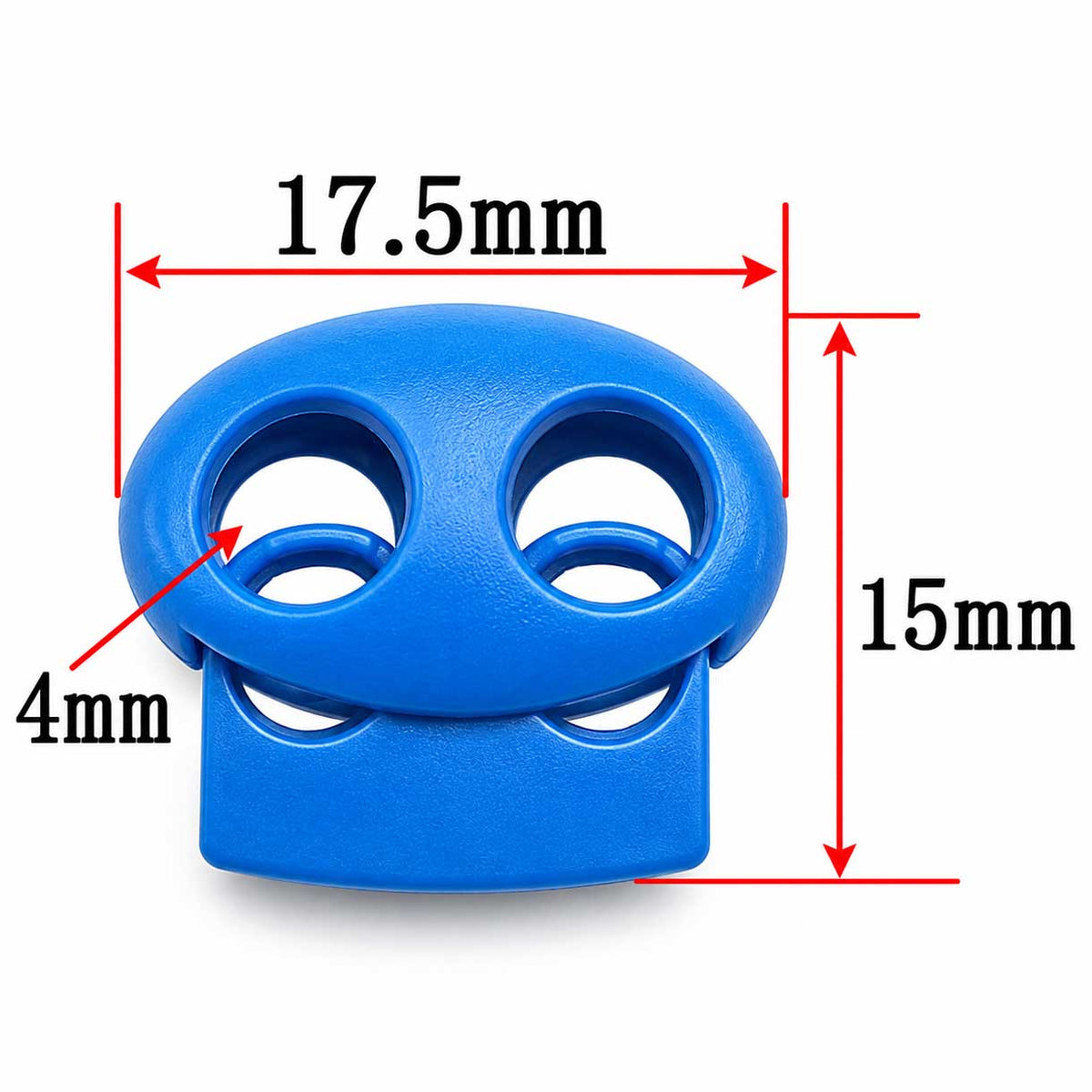 Dodger Blue Plastic Oval Two Hole Cord Lock/Stop (5 Pack) paracordwholesale