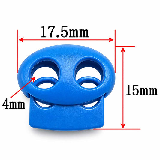 Dodger Blue Plastic Oval Two Hole Cord Lock/Stop (5 Pack) paracordwholesale