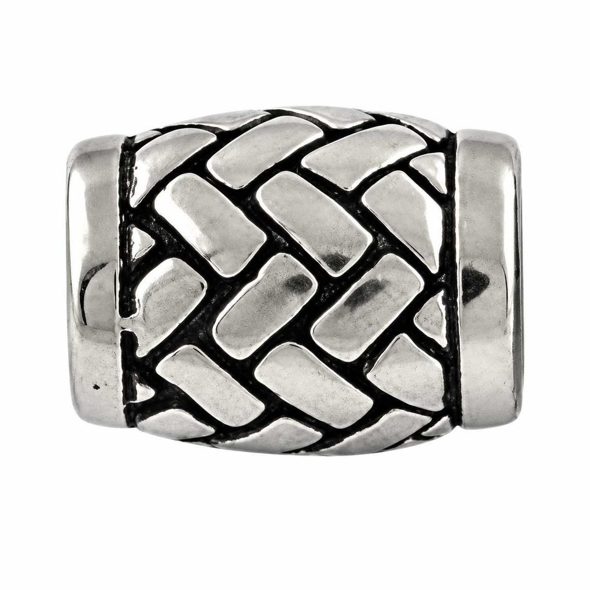 Drum Herringbone Metal Barrel Beads (2 Pack) 280-