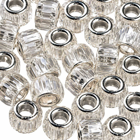 Faceted Transparent Resisn w/Clear Color Plated Brass Cores (25 Pack) 280-