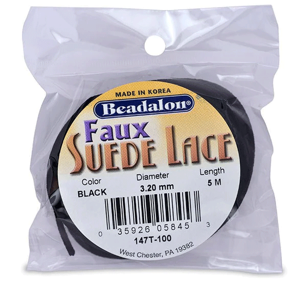  Faux Suede Lace Black  162-265