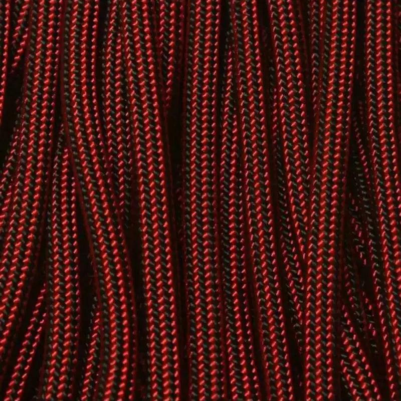 Fire Fighter IRBKS (Imperial Red and Black Vertical Stripes) 550 Paracord Made in the USA  163- nylon/nylon paracord