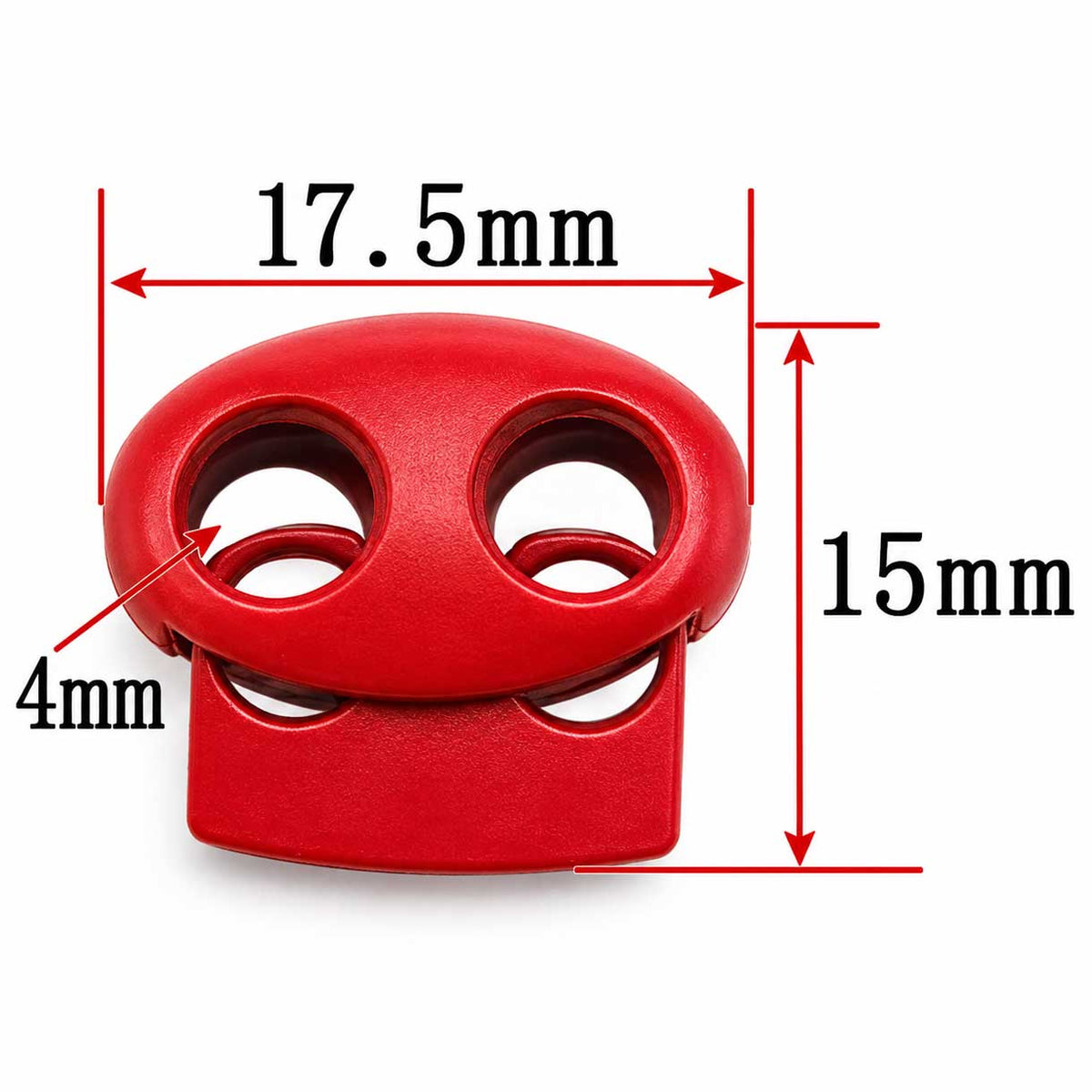 Fire Brick Plastic Oval Two Hole Cord Lock/Stop (5 Pack) paracordwholesale
