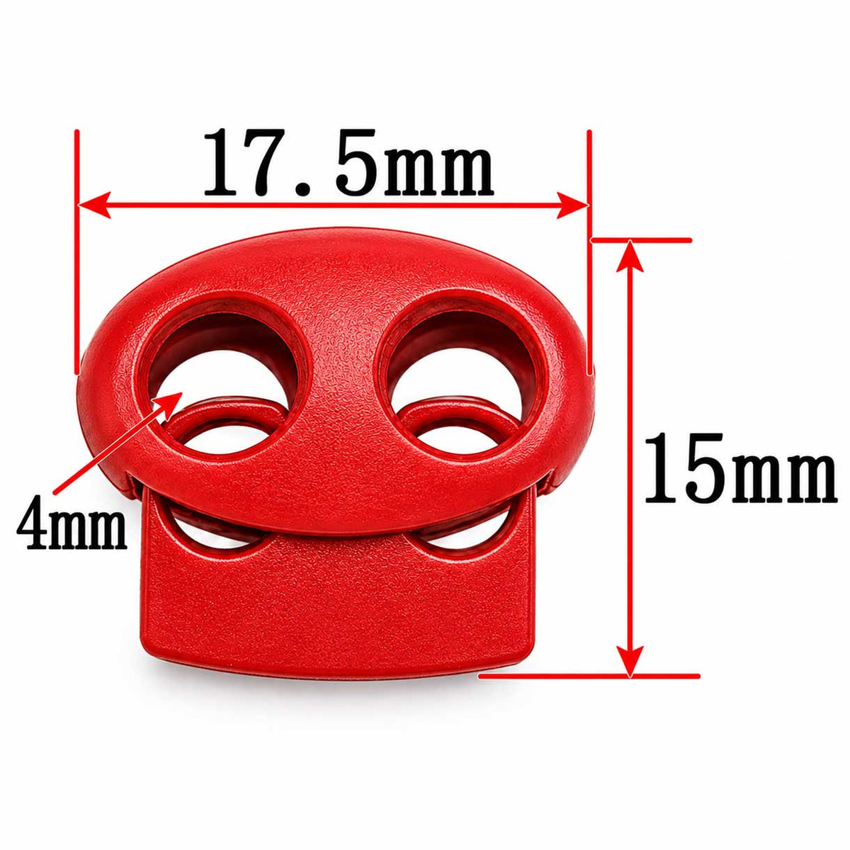 Fire Brick Zinc Alloy Oval Two Hole Cord Lock/Stop (5 Pack) paracordwholesale