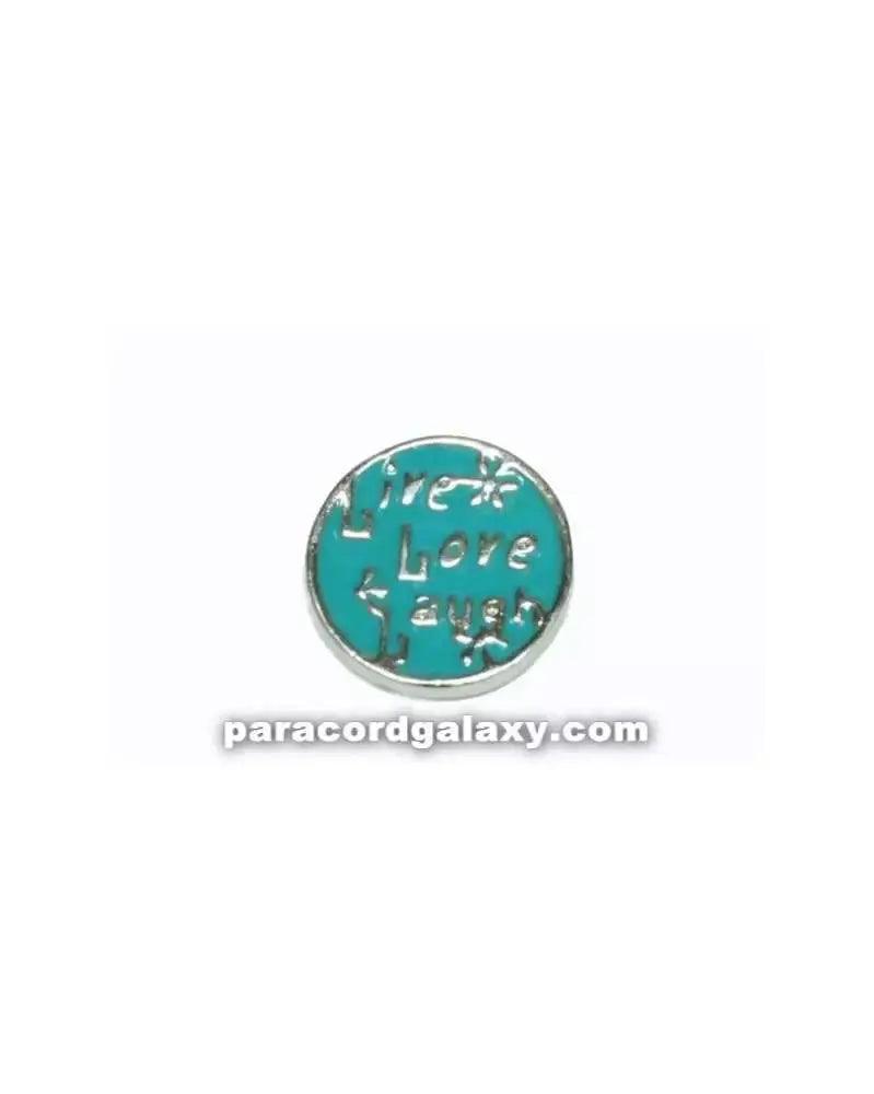 Floating Charm Round - Live- Love- Laugh - Blue (1 pack)  China