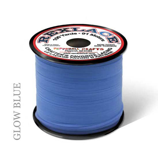 Glow Blue Rexlace Flat Plastic Lacing Spool 100yd (91M)