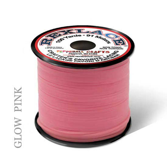 Glow Pink Rexlace Flat Plastic Lacing Spool 100yd (91M)