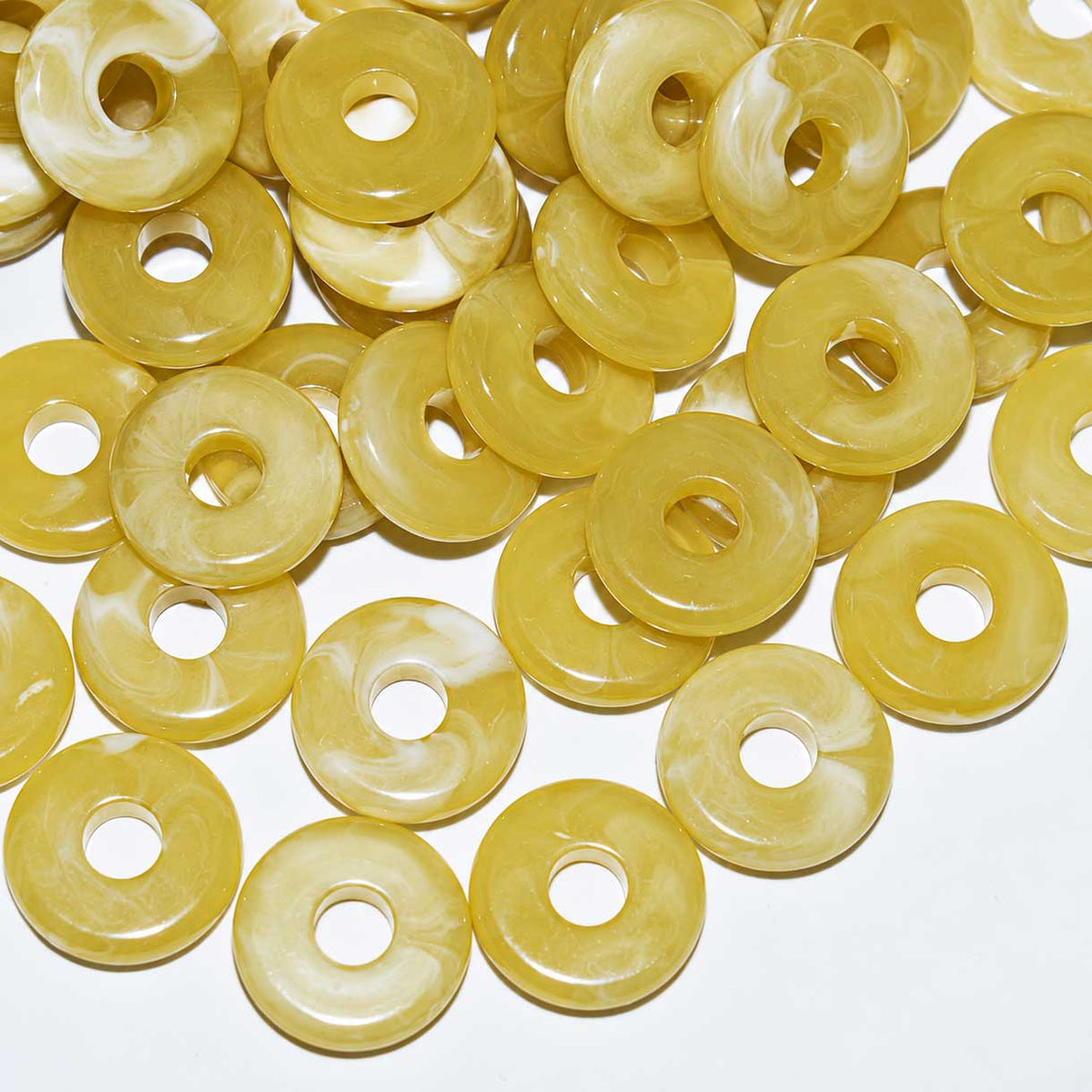 Gold Acrylic Disc/Spacer Bead/Charm El Wood Braiding Co
