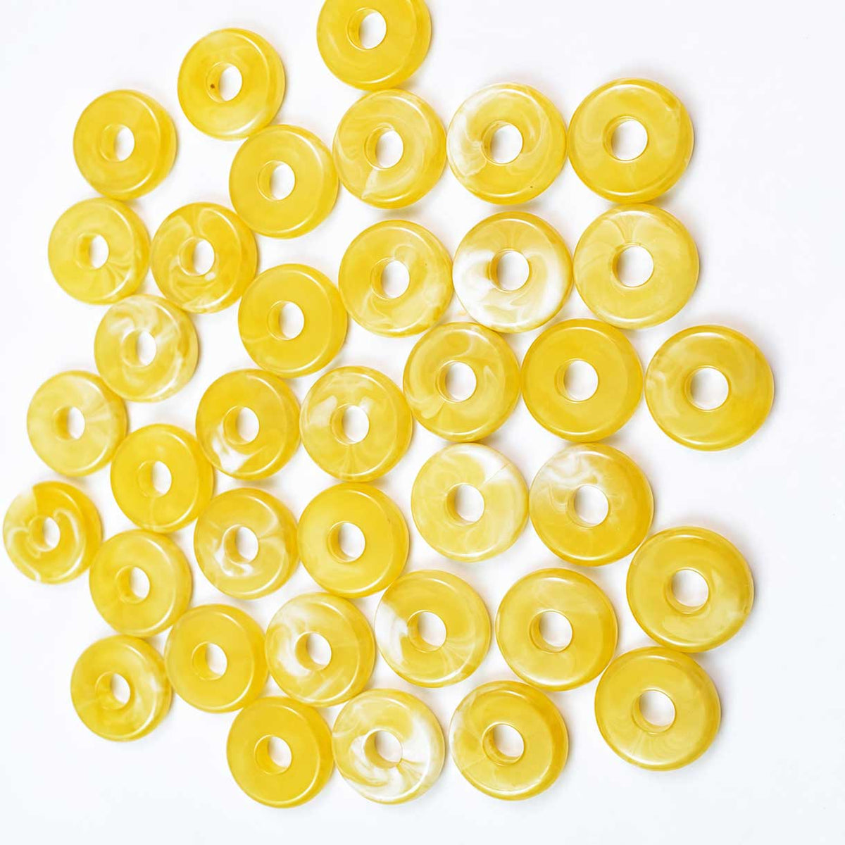Gold Acrylic Disc/Spacer Bead/Charm El Wood Braiding Co