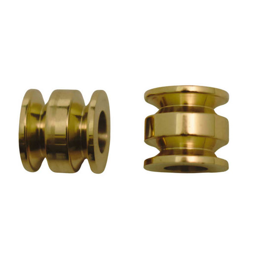 Gold Plated Grooved Column Metal Beads 316 Surgical Stainless (2 Pack)