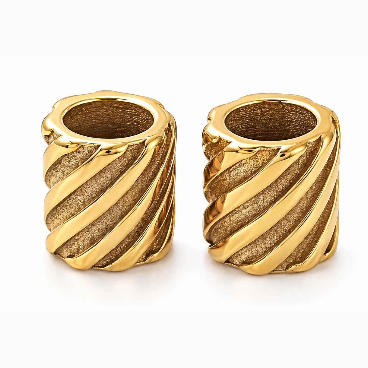 Golden Geared Metal Beads IP 304 Stainless Steel (2 Pack)