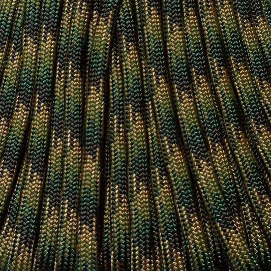 Green Zone Camo 550 Paracord Made in the USA (100 FT.)  167- poly/nylon paracord