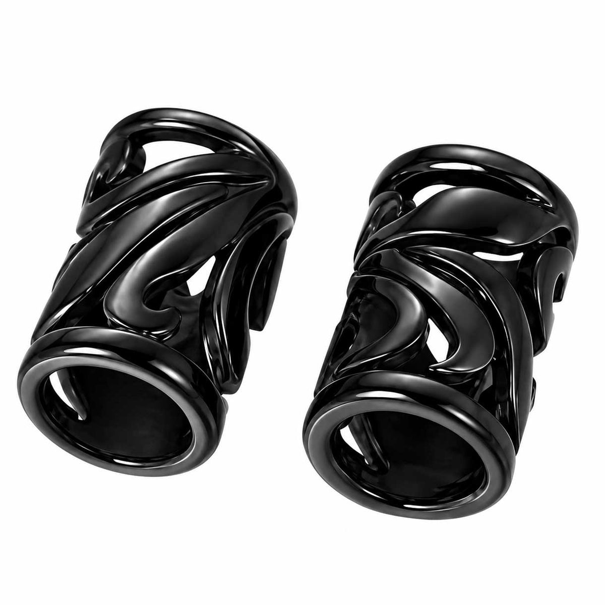 Gunmetal Cut Out Tube Metal Beads 304 Stainless Steel (2 Pack)