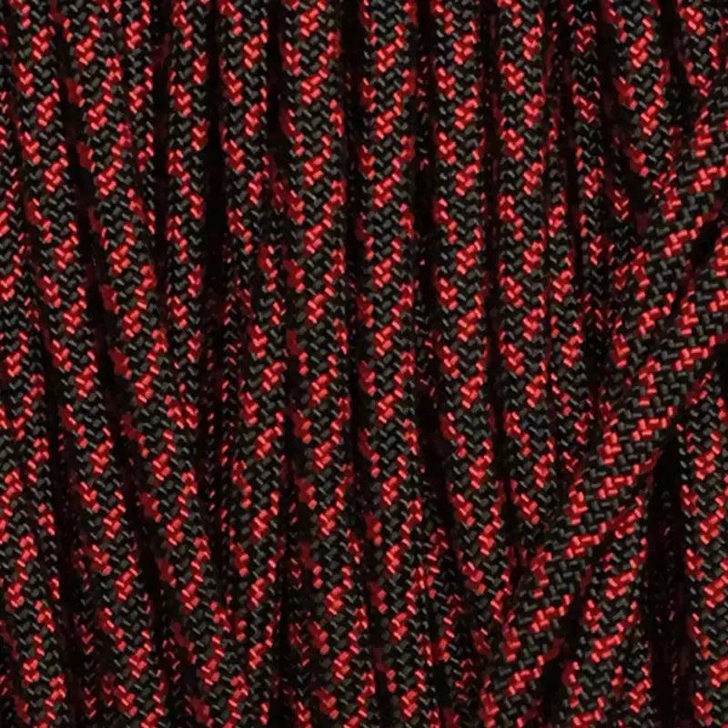 Hashtag Black w/ Imperial Red  550 Paracord Made in the USA (100 FT.)  163- nylon/nylon paracord