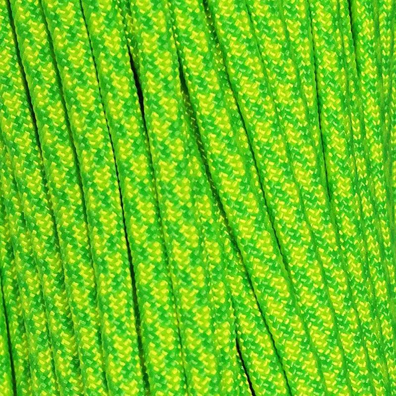Hashtag Neon Yellow w/ Neon Green 550 Paracord Made in the USA (100 FT.)  163- nylon/nylon paracord
