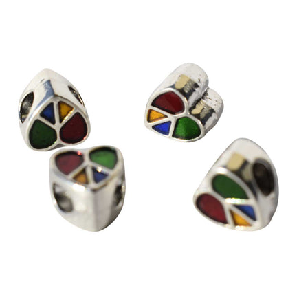 Heart Peace Multi Colored Bead (10 Pack)