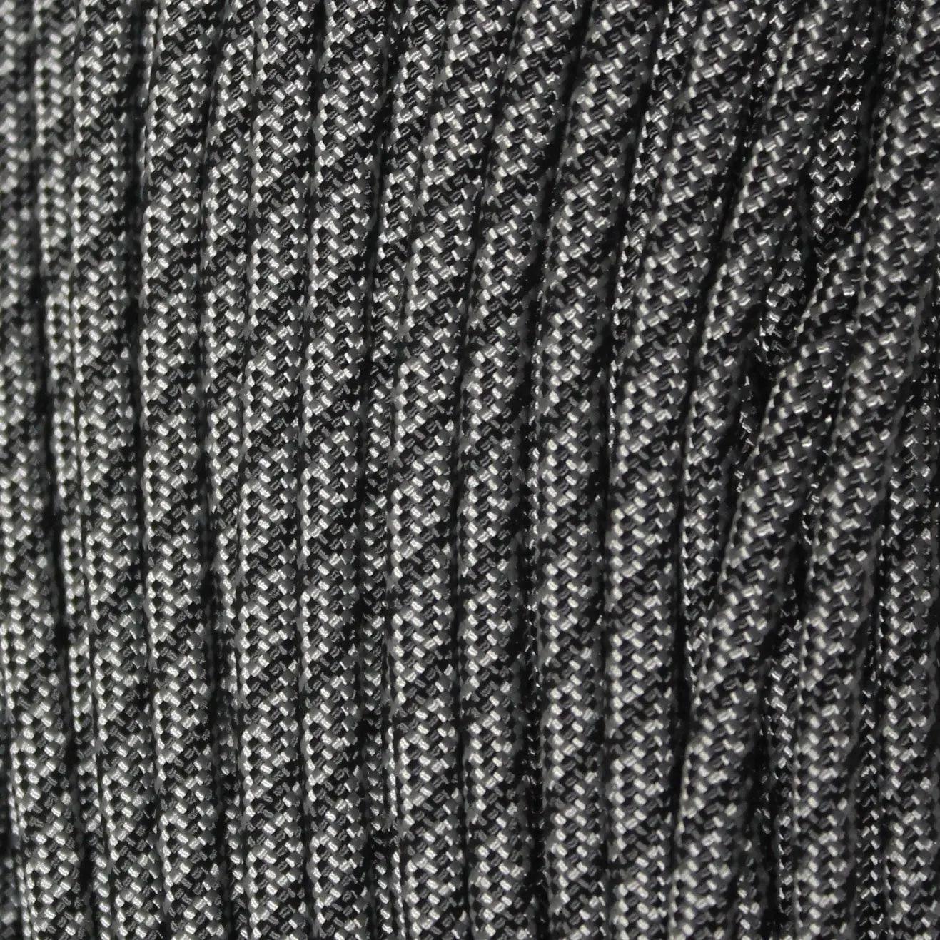 Helix Charcoal Grey with Black 550 Paracord Made in USA (100 FT.)  163- nylon/nylon paracord