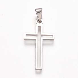 Hollow Cross Pendant 304 Stainless Steel (2 Pack)