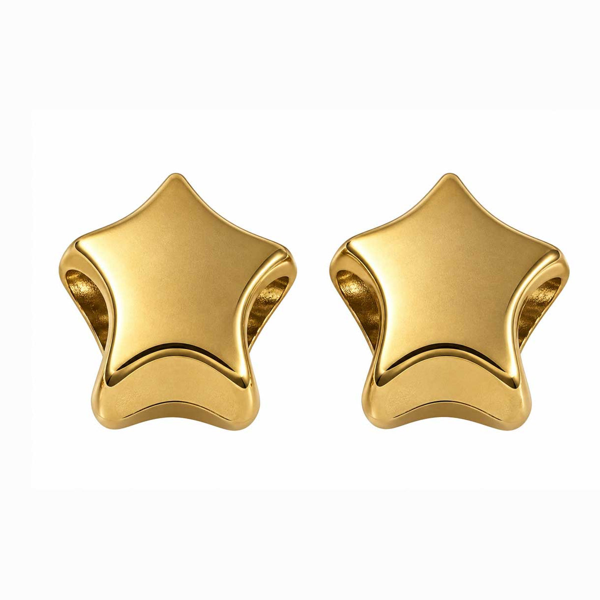 IP 304 Stainless Steel Gold Star Bead/Charm (5 Pack)