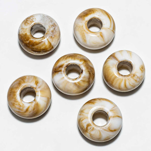 Imitation Gemstone Opaque Camel Acrylic Round Bead/Charm El Wood Braiding Co