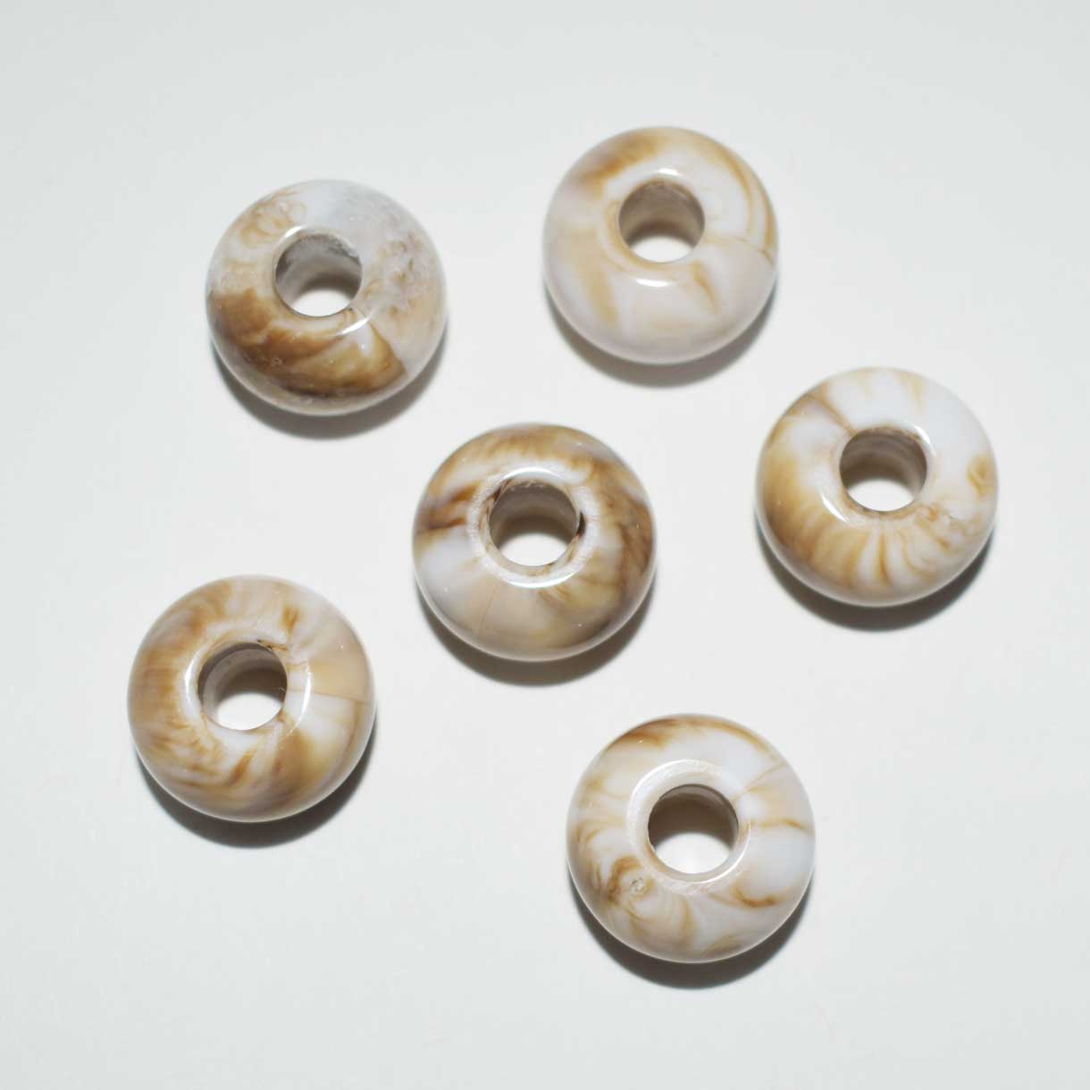 Imitation Gemstone Opaque Camel Acrylic Round Bead/Charm