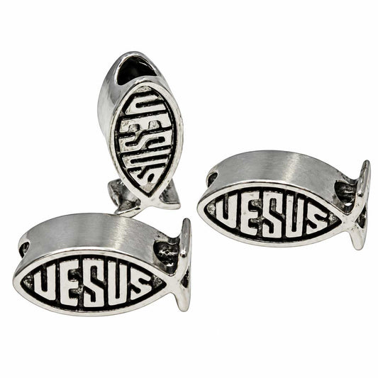 Jesus Ichthys Bead (5 Pack) China
