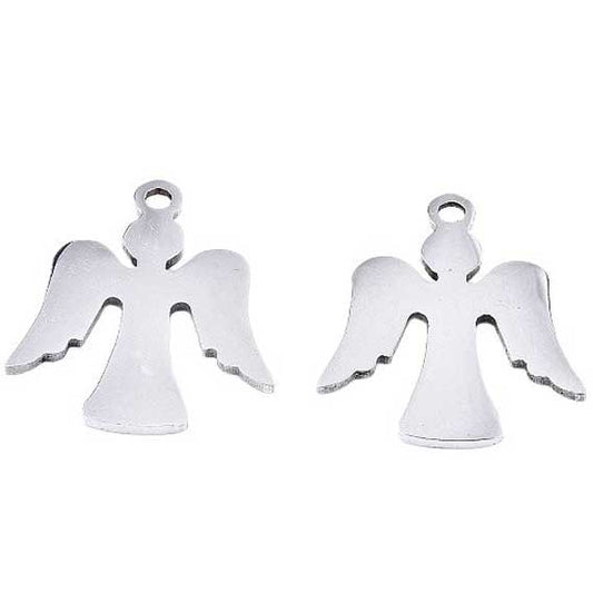Laser Cut Angel 201 Stainless Steel Pendant/Charm (10 Pack)