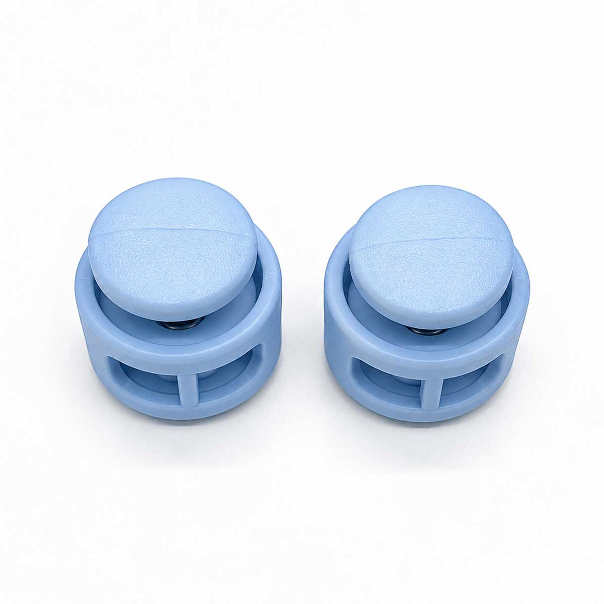 Light Sky Blue Nylon Round Double Hole Cord Lock/Stop (10 Pack) paracordwholesale