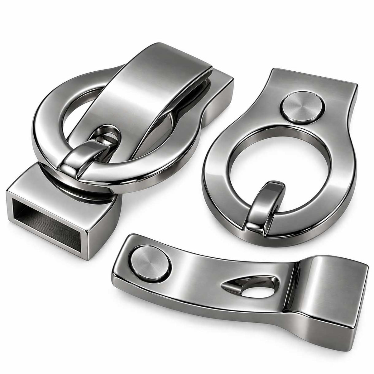 Locking Silver Magnetic Clasp 304 SS Glue In Ends 3x10 mm (1 Pack) 280-