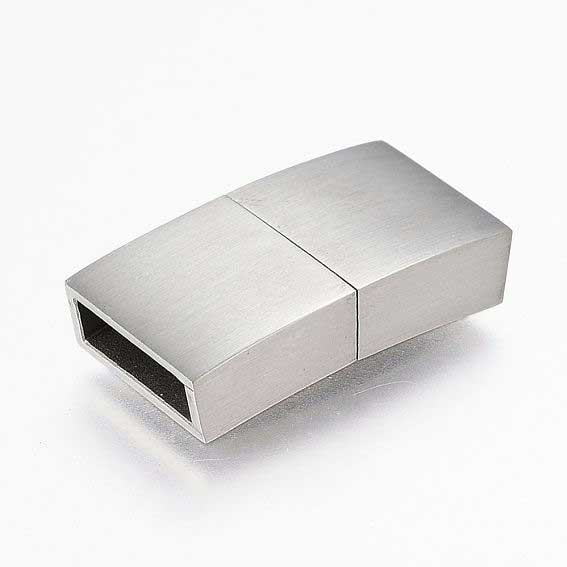 Locking Silver Magnetic Clasps 304 S.S. Glue In Ends (1 Pack) 3x10mm