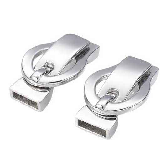 Locking Silver Magnetic Clasps 304 S.S. Glue In Ends (1 Pack) 3x10mm