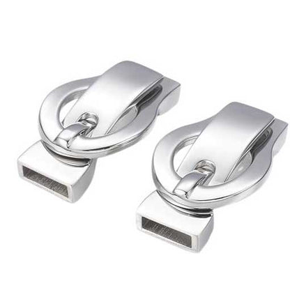 Locking Silver Magnetic Clasps 304 S.S. Glue In Ends (1 Pack) 3x10mm