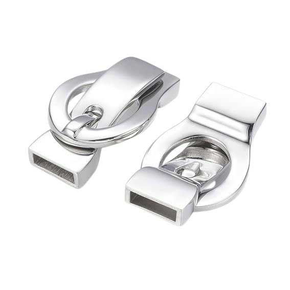 Locking Silver Magnetic Clasps 304 S.S. Glue In Ends (1 Pack) 3x10mm