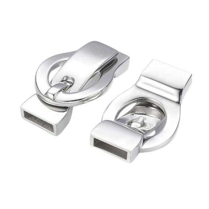 Locking Silver Magnetic Clasps 304 S.S. Glue In Ends (1 Pack) 3x10mm