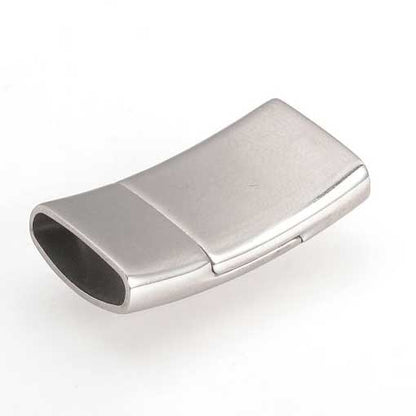 Locking Silver Magnetic Clasps 304 S.S. Glue In Ends (1 Pack) 4x12mm