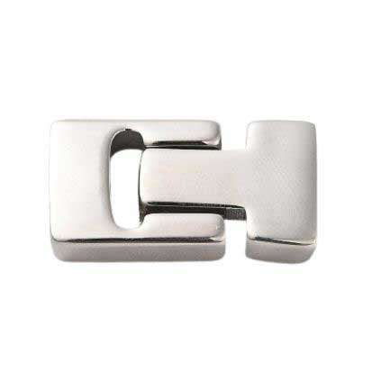 Locking Silver Magnetic Clasps 304 S.S. Glue In Ends (1 Pack) 4x13mm