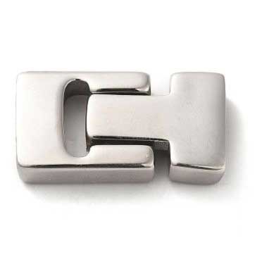 Locking Silver Magnetic Clasps 304 S.S. Glue In Ends (1 Pack) 4x13mm